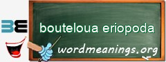 WordMeaning blackboard for bouteloua eriopoda